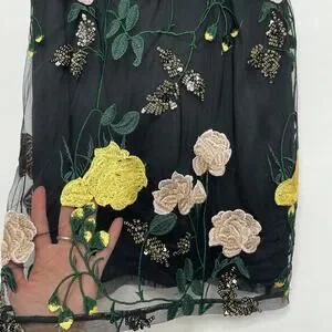 green emerald velvet dress Jazmin Black Sequin Long Sleeve Mini Dress - US 6